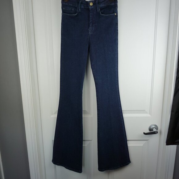 FRAME Le One Flare High Rise Stretch 35" Length Jeans In Keller size 1(23-28) - Picture 2 of 16